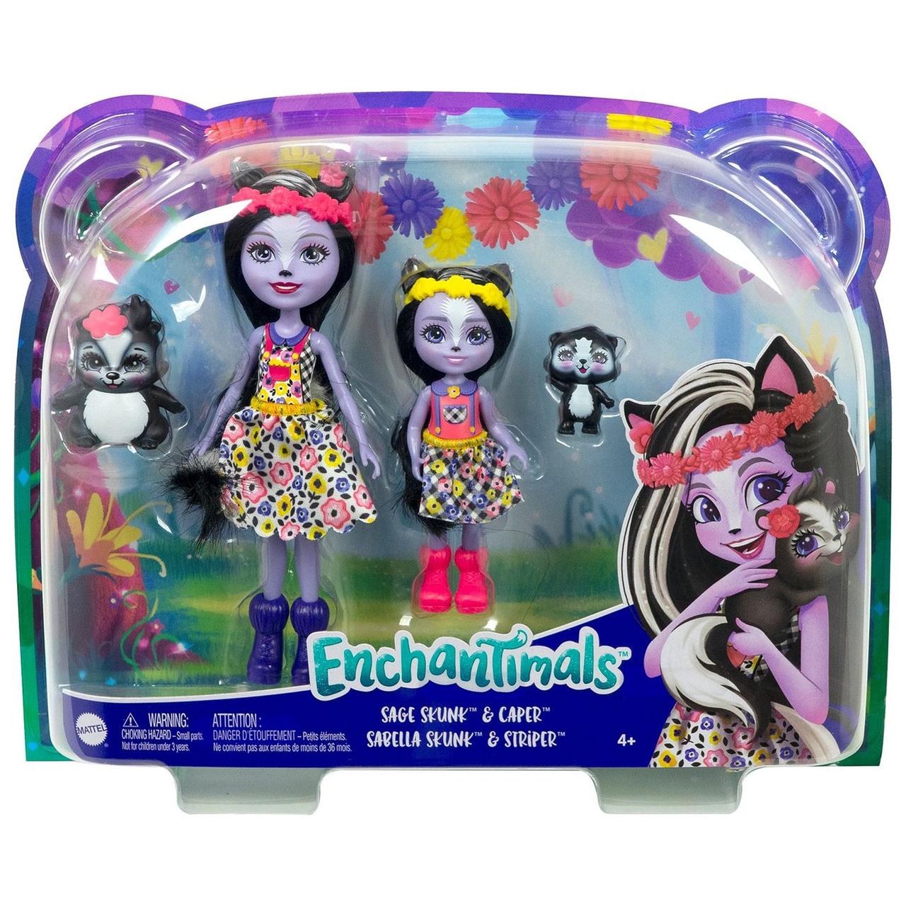 Набор игровой Enchantimals Сестрички с питомцами Сейдж и Сабелла Скунс HCF82