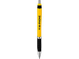 Однотонная шариковая ручка Turbo с резиновой накладкой, желтый, фото 3