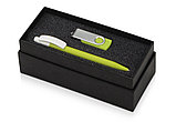 Подарочный набор Uma Memory с ручкой и флешкой, зеленое яблоко, фото 2