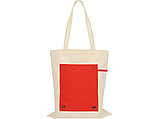 Складная хлопковая сумка для шопинга Gross с карманом, красный, фото 10