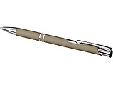 Шариковая кнопочная ручка Moneta с матовым антискользящим покрытием, темно-серый, фото 4