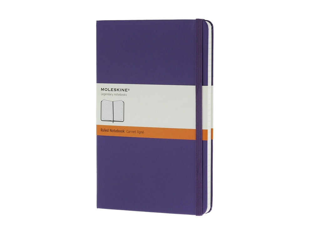 Записная книжка Moleskine Classic (в линейку) в твердой обложке, Large (13х21см), фиолетовый, фото 1