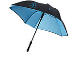Зонт трость Square, полуавтомат 23, черный/синий, фото 3