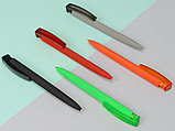 Ручка шариковая трехгранная UMA TRINITY K transparent GUM, soft-touch, серый, фото 2