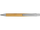 Ручка шариковая Borneo из бамбука, серебряный, черные чернила, фото 5
