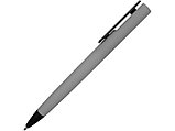 Ручка пластиковая soft-touch шариковая Taper, серый/черный, фото 3