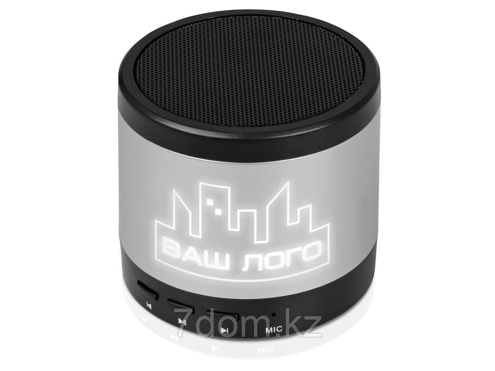 Портативная колонка Ring neon с белой подсветкой корпуса, серебристый, фото 1