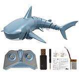 Плавающая акула на радиоуправлении с фонариком 606-24 синий, фото 3