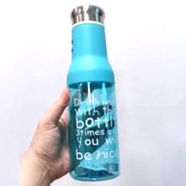 Бутылочка для воды пластиковая 600 мл NO 807 голубая - фото 1 - id-p100065371