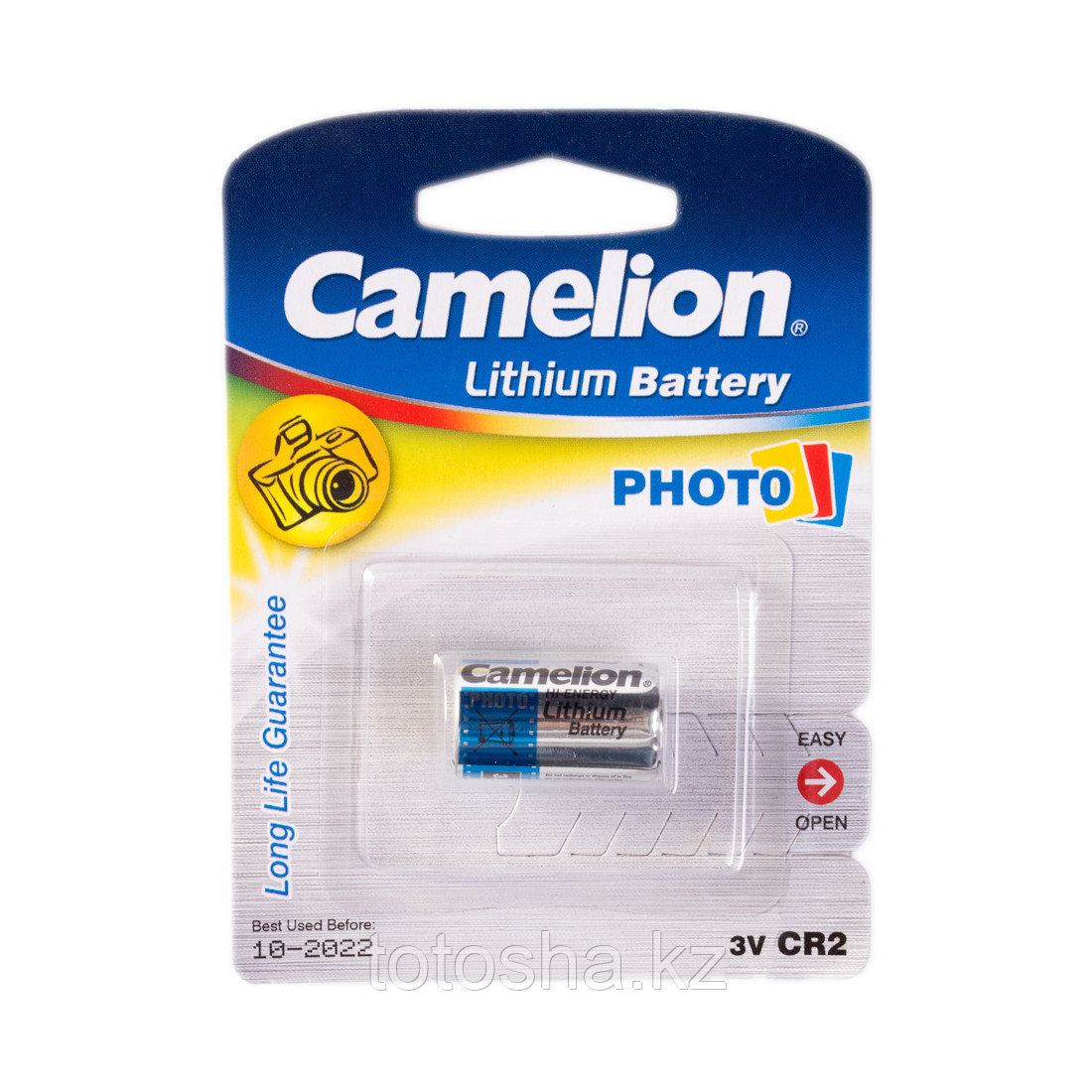 Батарейка, CAMELION, CR2-BP1, Lithium, 3V, 1 шт., Серебристый