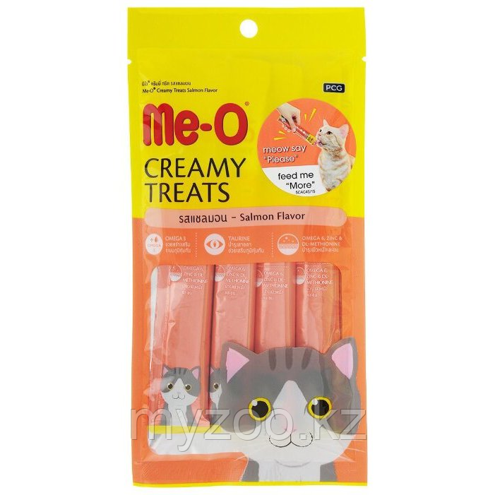 Me-o Кремовое лакомство для кошек с мясом лосося 4x15гр - фото 1 - id-p100066355
