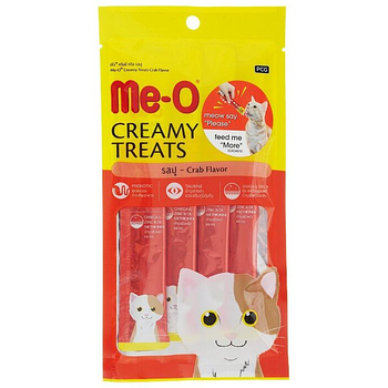 Me-o Кремовое лакомство для кошек с мясом краба 4x15гр