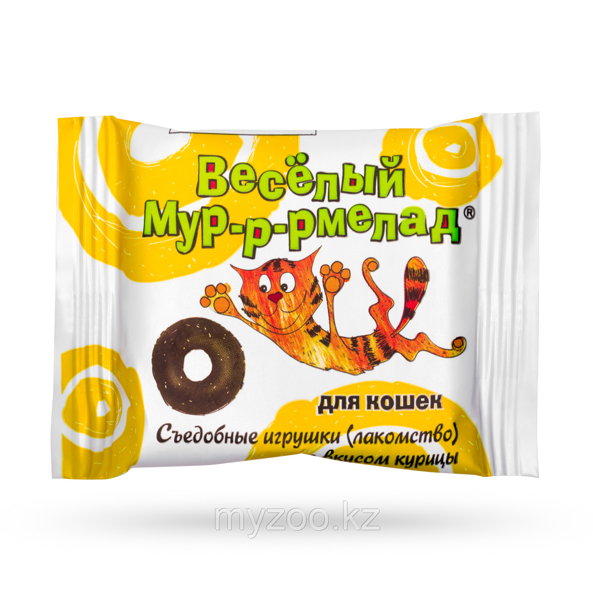 Весёлый мур-р-рмелад лакомство съедобная игрушка кольцо для кошек с курицей 6гр