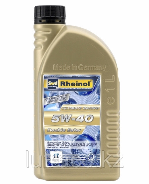 Полностью синтетическое эстеровое моторное масло  SwdRheinol Synergie Racing Double Ester 5W-40