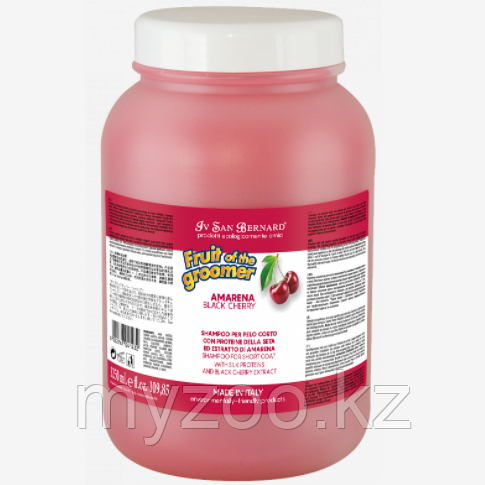 ISB FRUIT BLACK CHERRY Шампунь для короткой шерсти с протеинами шелка, 3250 мл
