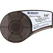 Картридж BRADY M21-250-595-YL лента виниловая, 6.35 мм/6.4 м., черный на желтом
