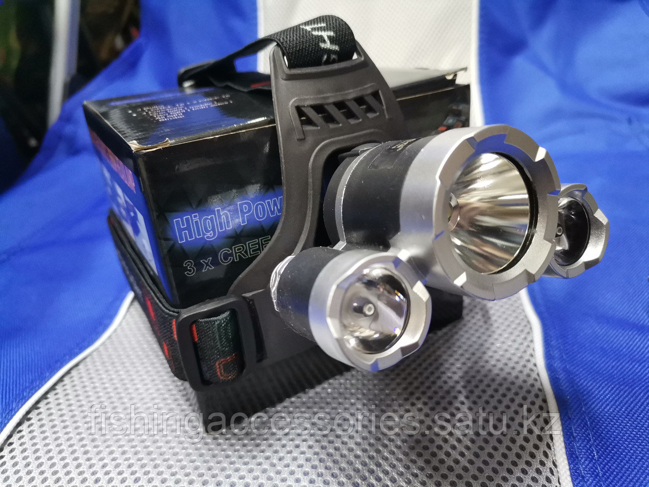 Фонарь на голову BL-RJ-3000-Т6 на аккумуляторных батареях 2шт черный,серебро 92119 Китай