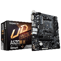 Материнская плата GIGABYTE GA-A520M-H, AM4, A520, DVI+HDMI, GbLAN, 4 SATA, 1xM2, 2DDR4, MicroATX