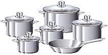 Набор кастрюль +сковорода  "Peperoni", 11 предметов Ø14см-0,9л, Ø16см-1,5л, Ø18см-2,2л, Ø20см-3,0л.