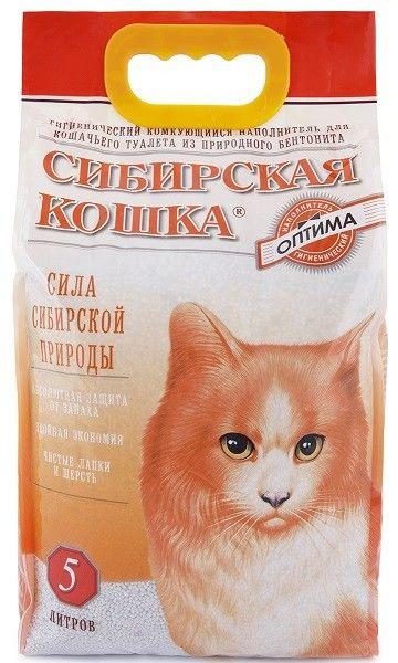 Наполнитель Сибирская Кошка Оптима ( комкующийся ) 5 л ( уп 4 шт )