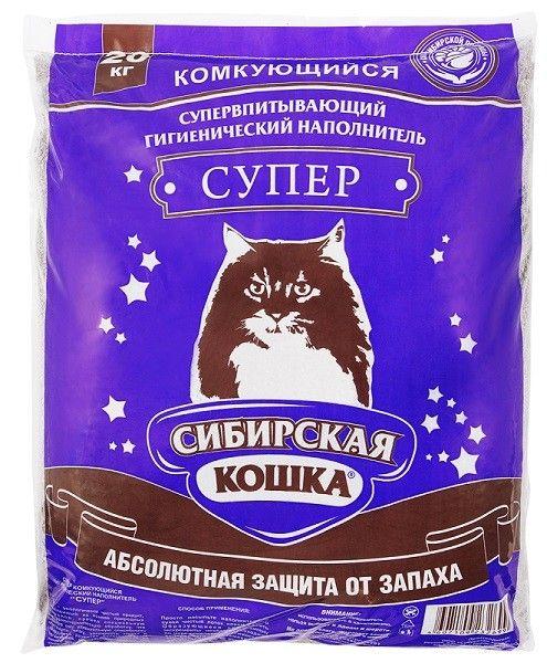 Наполнитель Сибирская Кошка Супер ( комкующийся ) 20 кг ( уп 1 шт )