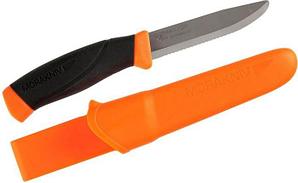 Нож Morakniv Companion F серрейторн, нержавеющая сталь, прорез-ная рукоять с оранжевыми накладками