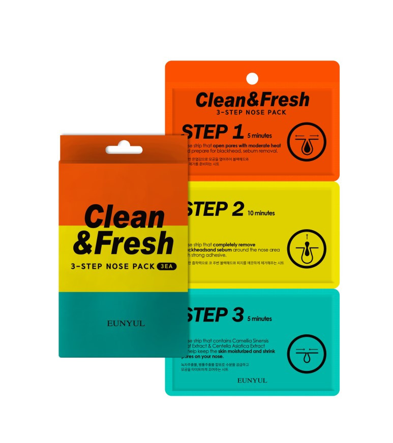 Eunyul Трехэтапные полоски для носа Clean Fresh 3 Step Nose Pack