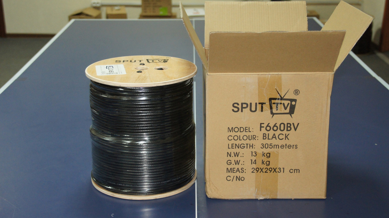 Коаксиальный кабель RG6 SPUTTV F660BV чёр. 305м - фото 4 - id-p100130337