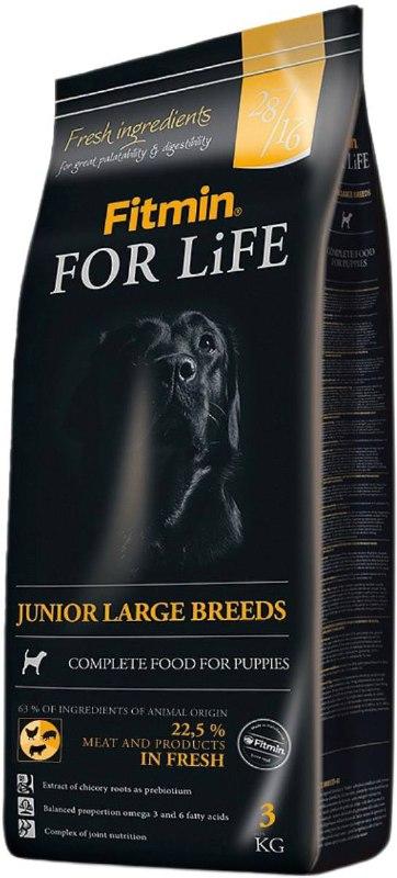 Fitmin For Life Junior large  корм для щенков крупных и гигантских пород в возрасте 5–18 месяцев, 3 кг