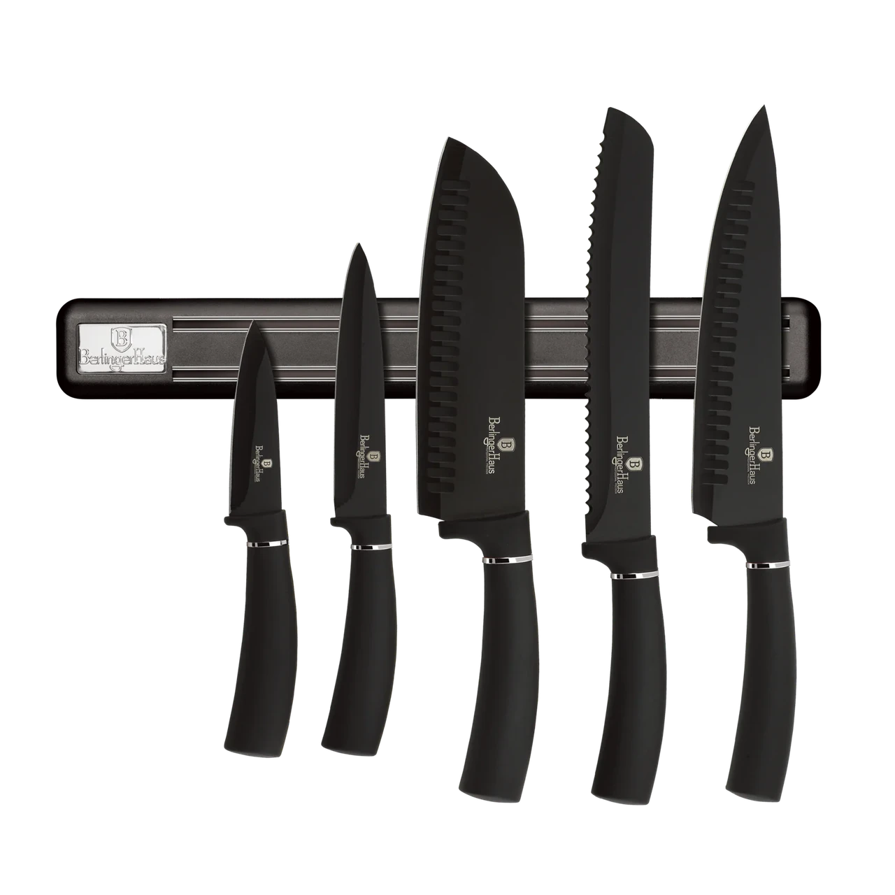 Набор ножей с магнитным держателем Berlinger Haus Black Silver 6 пр. (BH-2536A) - фото 1 - id-p100133014