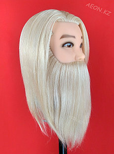 Голова-манекен мужской с бородой блонд волос (100%)  - 40 см