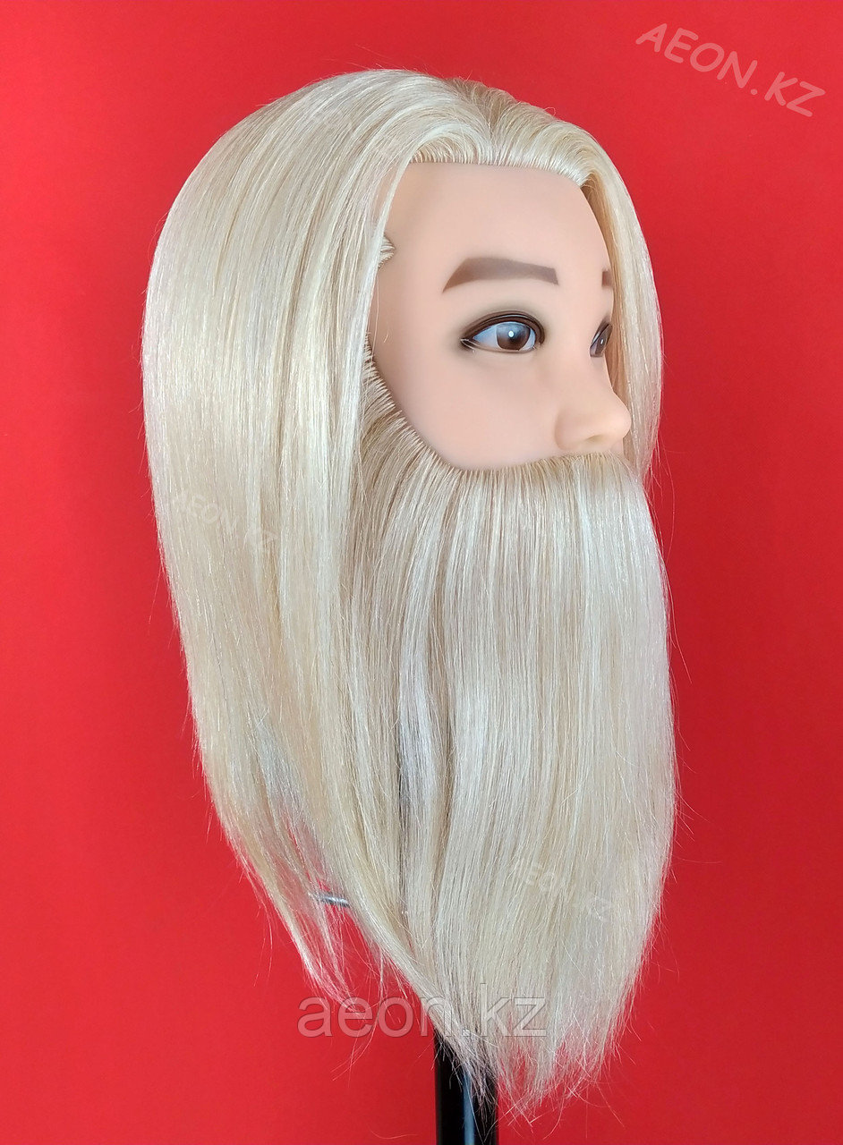 Голова-манекен мужской с бородой блонд волос (100%) - 40 см - фото 1 - id-p100142824