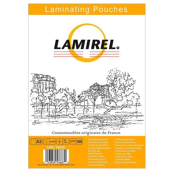 Плёнка для ламинирования А3, 75 мкм, Lamirel 100шт/уп.