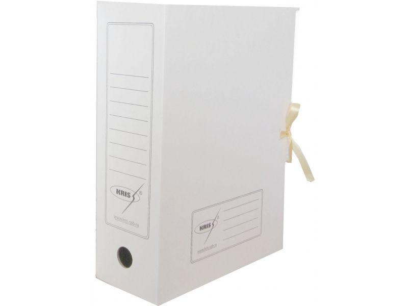 Короб картонный архивный Kris АС-16, 100мм, 325х250х100мм, на завязках, белый - фото 1 - id-p100157221
