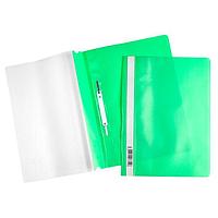 Папка-скоросшиватель пластиковая Hatber, А4, 120/160мкм, прозрачный верх, зелёная