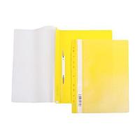 Папка-скоросшиватель пластиковая Hatber, А4, 140/180мкм, перфорация, прозрачный верх, жёлтая