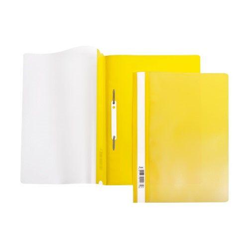 Папка-скоросшиватель пластиковая Hatber, А4, 140/180мкм, прозрачный верх, жёлтая - фото 1 - id-p100158068