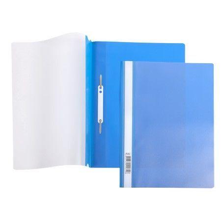 Папка-скоросшиватель пластиковая Hatber, А4, 140/180мкм, прозрачный верх, синяя - фото 1 - id-p100158071