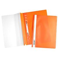 Папка-скоросшиватель пластиковая Hatber, А4, 120/160мкм, прозрачный верх, оранжевая