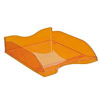 Лоток пластиковый горизонтальный для документов А4 Стамм Люкс, 340x255x65мм, тонированный, оранжевый
