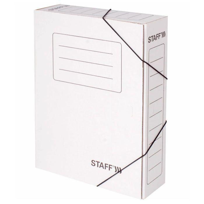 Папка картонная архивная на резинке Staff, 325х250x75мм, 700л, белая - фото 1 - id-p100159075