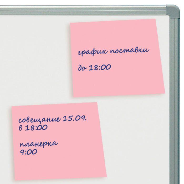 Бумага для заметок Brauberg, 76x76мм, 100л, розовая, клеевой край, в пакете - фото 5 - id-p100159087