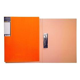 Папка пластиковая Hatber HD, А4, 700мкм, 17мм, металлический зажим, серия Diamond Neon - Оранжевая