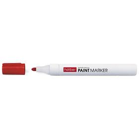 Маркер-краска Hatber, 2мм, закруглённый пишущий узел, металлический корпус, красный