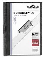 Папка пластиковая Durable, 30л, А4, стальной клип, серия Duraclip, чёрная