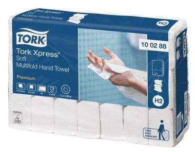 Бумажные полотенца Tork Xpress Premium Mfold, 110л, 2 слоя, белые, Multifold-сложения - фото 1 - id-p100158309
