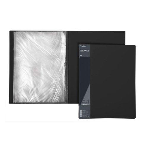 Папка пластиковая Hatber, А4, 600мкм, 10 вкладышей, 9мм, серия Standard - Чёрная