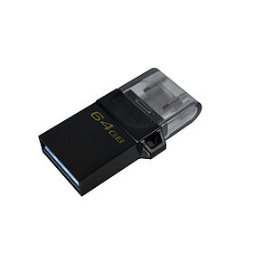 USB-накопитель, Kingston, DTDUO3G2/64GB, 64GB, USB 3.2, Чёрный