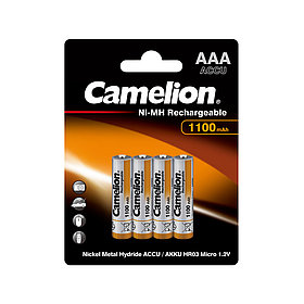 Аккумулятор, CAMELION, NH-AAA1100BP4, Lockbox Rechargeable, AAA, 1.2V, 1100 mAh, 4 шт. в блистере