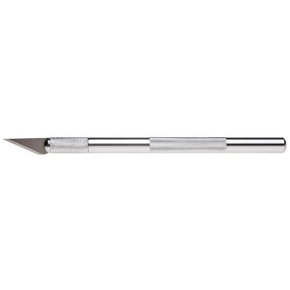 Нож канцелярский Hatber, скальпель, 37x9мм, 8мм, металлический корпус, 2 лезвия, в блистере - фото 1 - id-p100157679